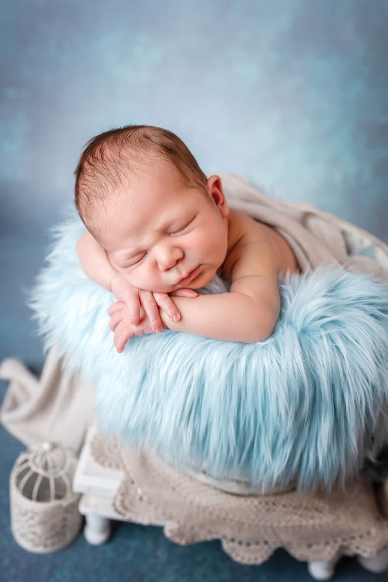 Newborn-Korb-Hellblau